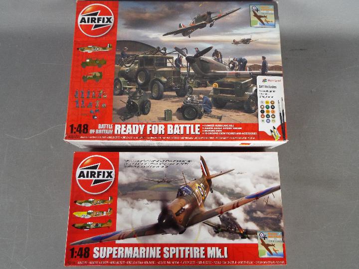 Airfix - Two boxed 1:48 military plastic model kits- Supermarine spitfire Mk.