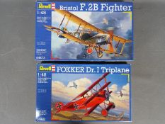 Revell - Two boxed 1:48 scale plastic military aircraft model kits by Revell.