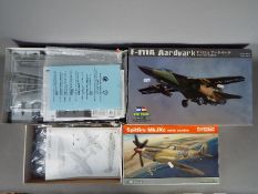 Eduard, Hobby Boss - Two boxed 1:48 scale military aircraft. Lot includes Eduard #8282 Spitfire Mk.
