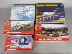Airfix, Hobby Boss, Zvezda - A boxed grouping of plastic model kits in various scales.