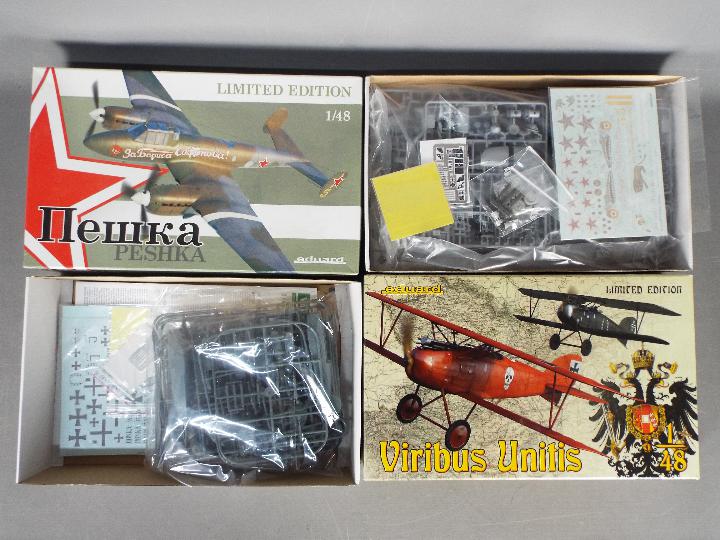 Eduard - Two boxed Limited Edition 1:48 scale plastic military aircraft model kits by Eduard.