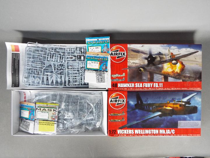 Airfix - Two boxed Airfix plastic military aircraft model kits.