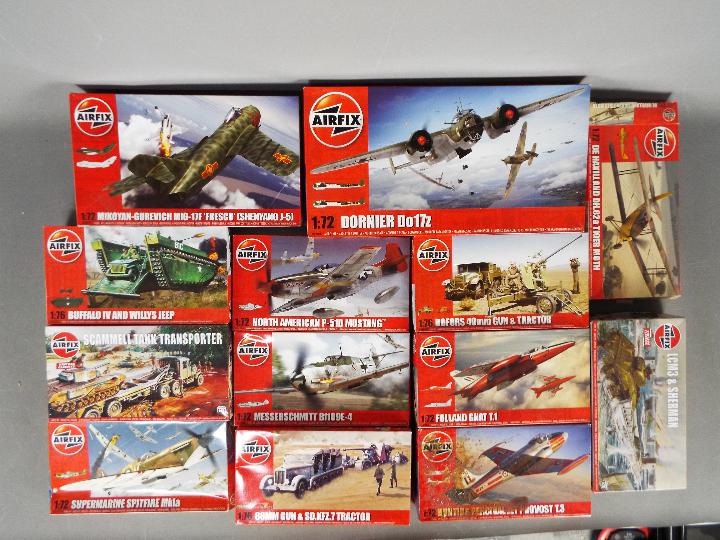 Airfix - A collection of 13 boxed Airfix model kits in various scales.