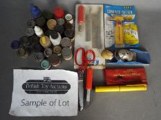 Humbrol, Tamiya, Vallejo, Others - In excess of 60 model paints, plus some model making tools.
