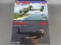 ICM - Two boxed 1:48 scale WW2 German Bomber plastic model kits from ICM.