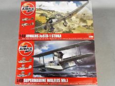 Airfix - Two boxed 1:48 scale military aircraft plastic model kits by Airfix.