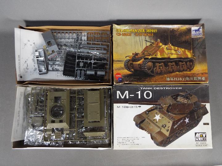 Bronco Models, AFV Club - two model kits comprising a Bronco Models Belehlpanzer 38H(f) Model No.