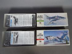 Hasegawa - Two model plane kits scale 1:72 ; Lot includes F-8E Crusader C9#0339 and A-4E/F Skyhawk.