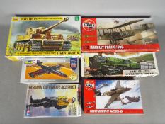 Airfix, Tamiya, Zvezda, Revell - A collection of plastic model kits in various scales.