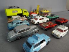 Dinky - A collection of 15 Dinky vehicles including # 167 AC Aceca, # 165 Humber Hawk,