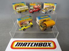 Matchbox - Lot of 5 boxed Matchbox vehicles including # 12 Setra Coach, # 62 Chevrolet Corvette,