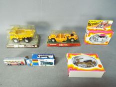 Shinsei, Zylmex, Tomica - Five boxed Asian diecast vehicles.