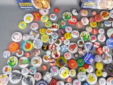 Walkers - Tazos - 3 Star Wars Tazo sets and a quantity of vintage pin badges including Status Quo.