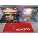 Parker - A collection of 5 boxed Monopoly games including Duel Masters edition, Star Trek edition,