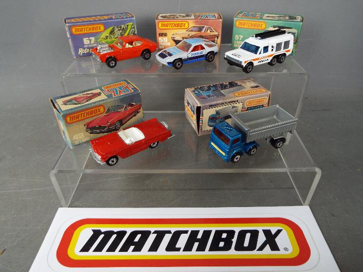 Matchbox - A collection of 5 boxed Matchbox vehicles including # 42 Ford Thunderbird,