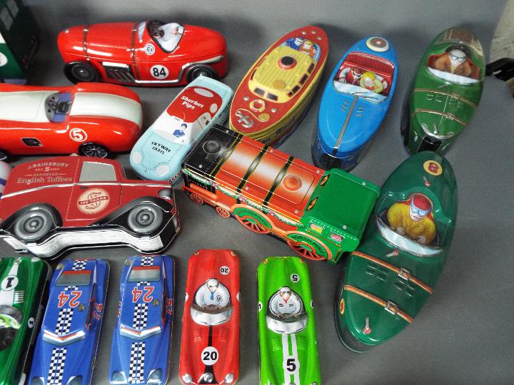 Marks And Spencer - A collection of 21 transportation themed biscuit tins including vintage racing - Image 3 of 4