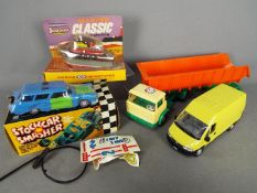 Denys Fisher, Ideal, Hammer (Germany) - A collection of plastic and diecast vehicles.