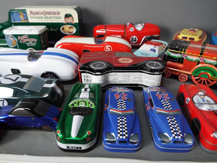 Marks And Spencer - A collection of 21 transportation themed biscuit tins including vintage racing - Image 4 of 4