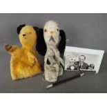 Chad Valley - A vintage Chad Valley 'Sooty' hand puppet with magic wand;