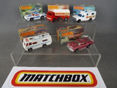 Matchbox - A lot of 5 boxed vehicles including # 4 '57 Chevy, # 14 Leyland Petrol Tanker,