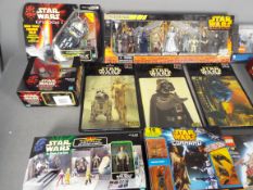 Hasbro - Star Wars - A collection of 8 boxed figures and a Star Wars Lego set,