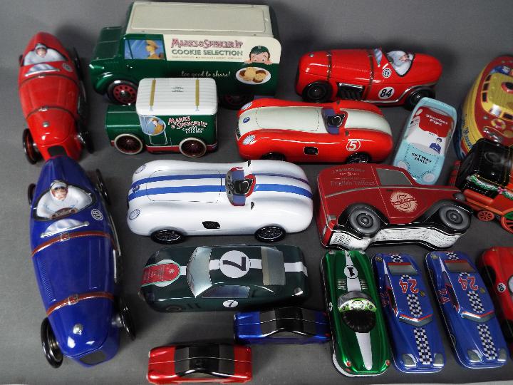 Marks And Spencer - A collection of 21 transportation themed biscuit tins including vintage racing - Image 2 of 4
