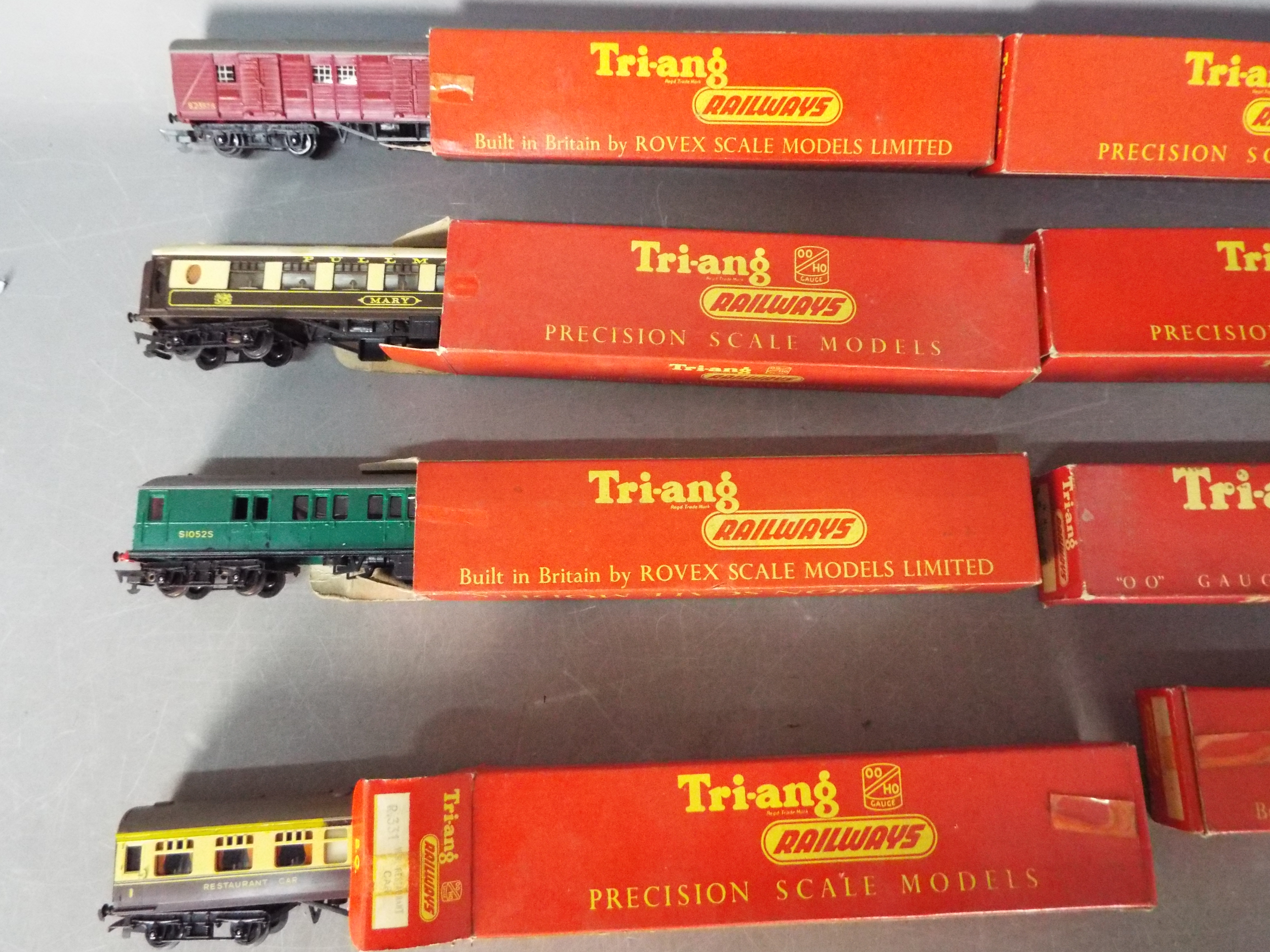 Triang - Eight boxed items of OO gauge passenger and freight rolling stock by Triang.