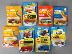 Corgi Juniors - A group of eight Corgi Juniors to include #64 Morgan Plus 8; #58 GP Beach Buggy;