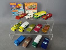 Matchbox - A collection of 13 loose Matchbox vehicles and 4 empty boxes including, # 14 Iso Griffo,