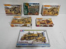 Matchbox - Revell - Tamiya - A collection of 6 boxed unmade military model kits in various scales