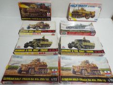 ESCI - 8 x WWII German Half Track Selection. Military Vehicle Model kits - 1:72 Scale.