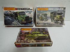 Three Matchbox WWII Military Vehicle Model sets - 1:76 Scale - PK-172 MORRIS C8 MKII 17pdr GUN