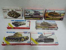 ESCI - Seven x WWII German and U.S TANK selection / Military Vehicle Model kits - 1:72 Scale.