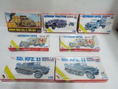 ESCI - Seven x WWII German and U.S Truck selection / Military Vehicle Model kits - 1:72 Scale.