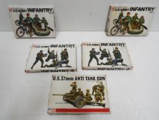 Five Bandai WWII Pin Point series model kits. 1:48 Scale. Two x # 8290 No.3 "U.