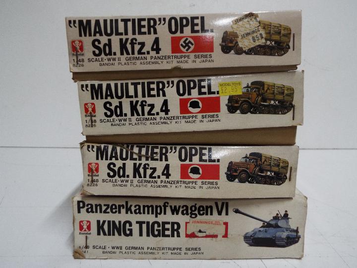 Four Bandai WWII German Panzertruppe / Pin Point series model kits. 1:48 Scale. #8241-400 No. - Image 2 of 2