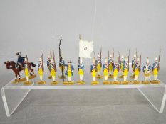 Zinnfiguren - A unboxed unmarked collection of flat metal American War of Independence' soldiers