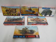 Six x ESCI - WWII Military Model kits - 1:72 Scale. 8043 British Tank Mk IV, 8050 British Tank Mk.