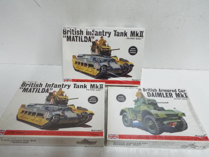 Bandai - 3 unopened Bandai 1/48 scale British military model kits including # 8363 MkII Infantry