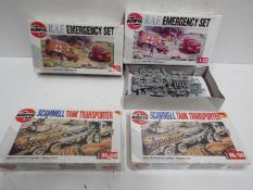 Four x AIRFIX - WWII Military Vehicle Model sets - 1:76 Scale - From SerIes 2 and 3.