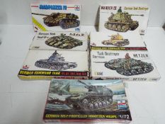 ESCI - 7 x WWII Tank Selection. Military Vehicle Model kits - 1:72 Scale.