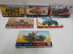 Six x ESCI - WWII Military Model kits - 1:72 Scale. 8043 British Tank Mk IV, 8050 British Tank Mk.