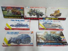 ESCI - Seven x WWII German and U.S TANK / CAR selection / Military Vehicle Model kits - 1:72 Scale.