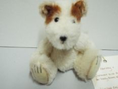 Witney - Teddy Bear by Lynn Farmer. "Harvey". Japanese silk puppy. Limited Edition 3/5. Certificate.