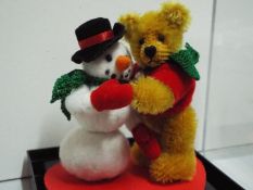 W.H.B. - Teddy Bear by Becky Wheeler. "Frosty Friends". Snowman on heart. Limited Edition.