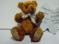 Ruth Bowman - Teddy Bear "Clementine & Mayfield". Staffordshire England. Blue Bow.