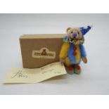 Teddy Bears Of Witney - Louise Peers limited edition blue and yellow bear named Mungo number 5 of