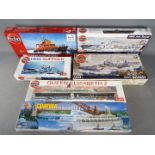 Airfix - A collection of 6 Airfix ship model kits in various scales including Queen Elizabeth 2,