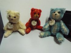 Witney - Three x Teddy Bears by Ian Pout. Mascot Bears (Old Witney favourites) series.