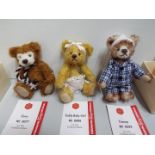 Hermann - Three Teddy Bears. "Tommy" Limited edition 223/500, "Terry" 77/500 and "Baby Girl" 95/500.